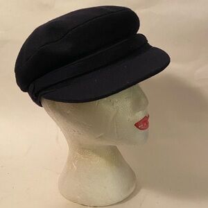 Nelson Thomas Keeble Scotland Navy Blue Wool Skipper Newsboy Unisex Cap Hat